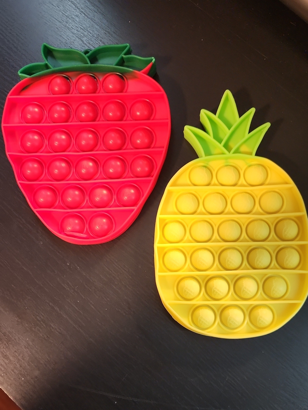 .  *Red Strawberry & Yellow Pineapple Pop-It Fidget Toys - Kids Toys